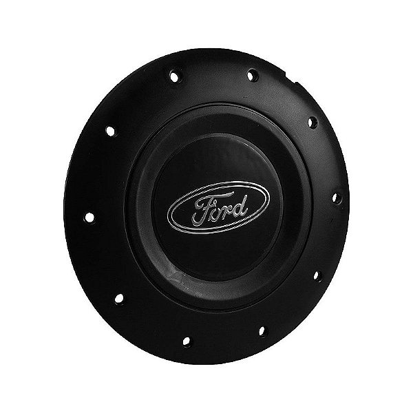 Calota Central Roda de Ferro Ford Emblema Preto Modelo Amarok aros 13 14 15