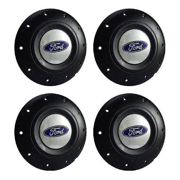 Jogo Calota Central Roda de Ferro Ford Emblema Prata Modelo Amarok aros 13 14 15