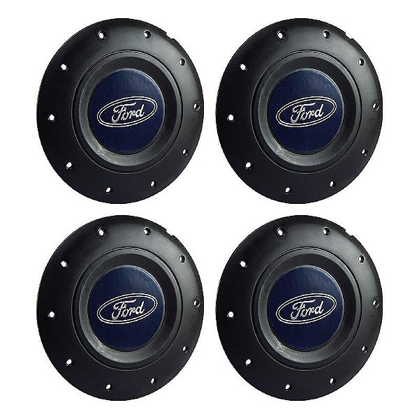 Jogo Calota Central Roda de Ferro Ford Emblema Azul Modelo Amarok aros 13 14 15