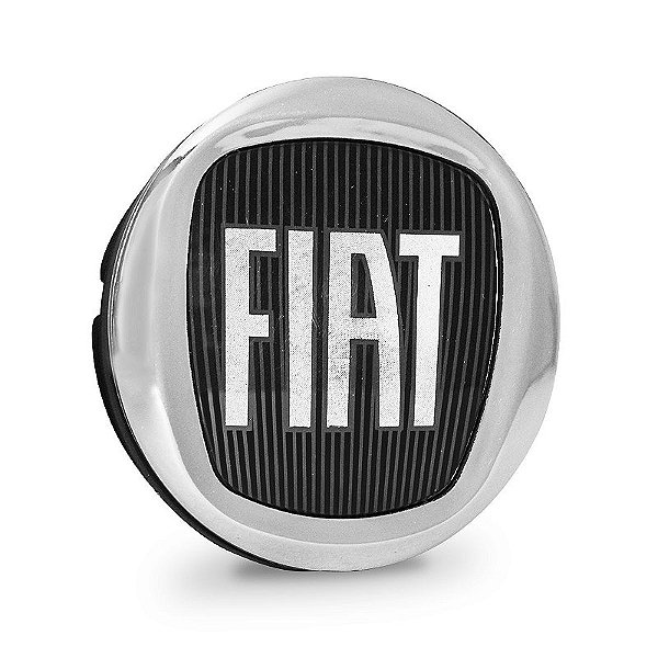 Calotinha 49,6mm Centro de Roda Fiat Preta Black Motion
