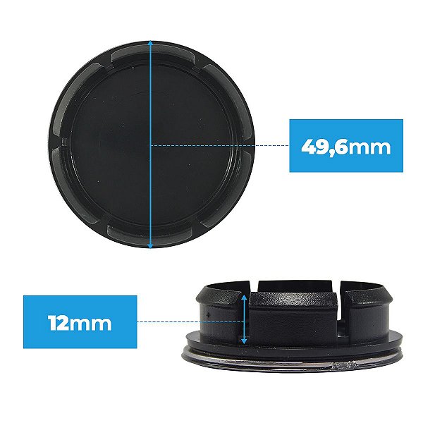 Jogo Calotinha 49,6mm Centro de Roda Fiat Vermelha