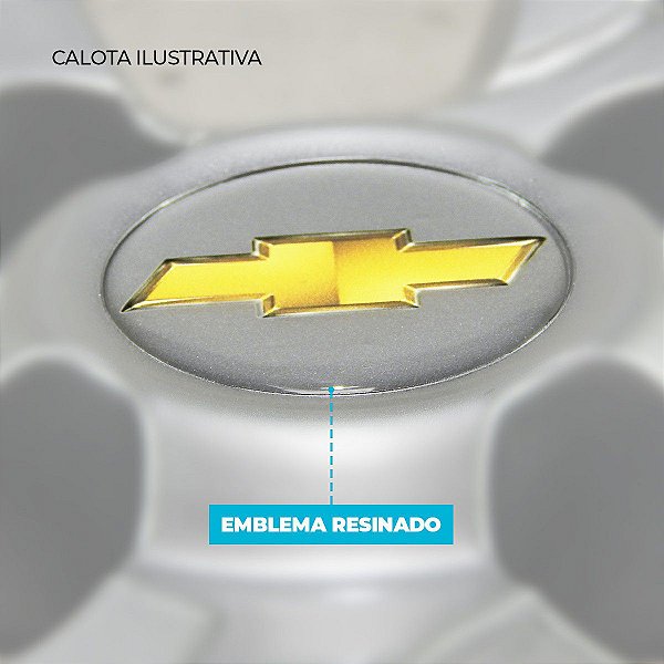 Calota Esportiva Aro 14 Nitro Grafite emblema GM Prata
