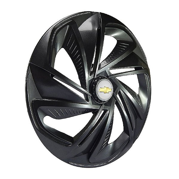 Jogo Calota Esportiva Aro 14 Nitro Grafite emblema GM Prata