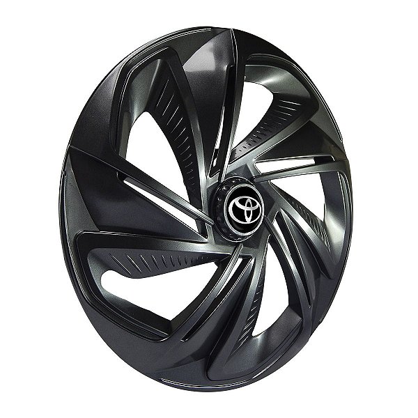 Jogo Calota Esportiva Aro 14 Nitro Grafite emblema Toyota
