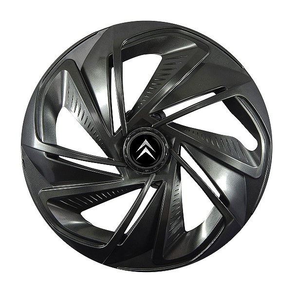Calota Esportiva Aro 14 Nitro Grafite emblema Citroen