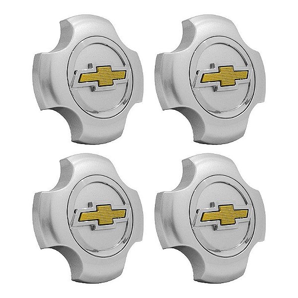 Jogo Calota Central Chevrolet Montana Sport Prata boton Dourado