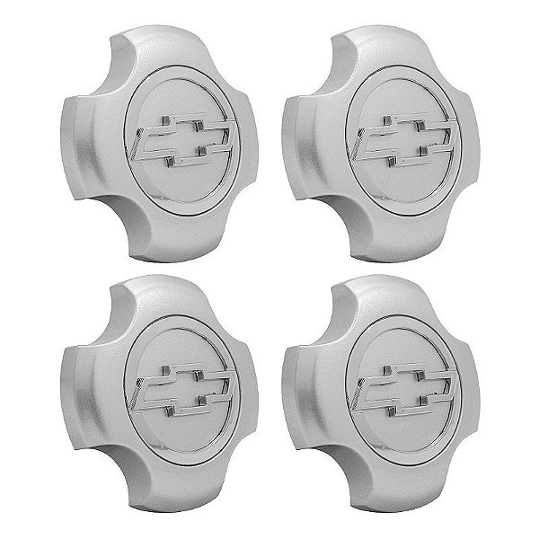 Jogo Calota Central Chevrolet Montana Sport Prata boton Cromado