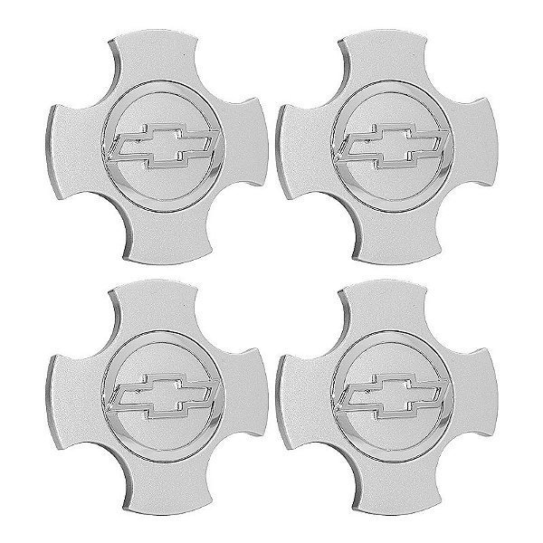 Jogo Calotinha Centro de Roda GM Meriva CD Prata boton Cromado