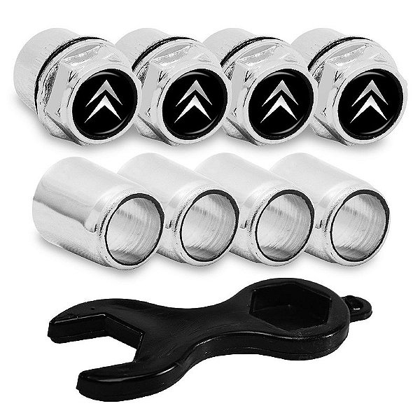 Capa Bico de Válvula Cromado Pneu Citroen