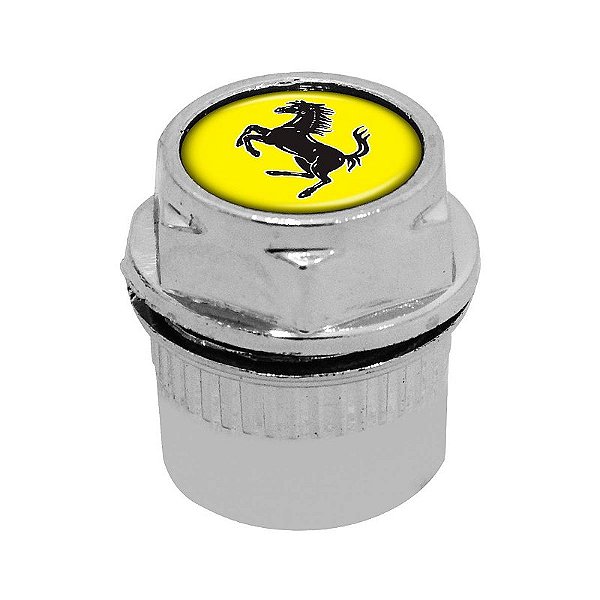 Capa Bico de Válvula Cromado Pneu Ferrari