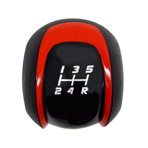 Manopla Bola de Câmbio Fiat Argo Cronos com detalhe Vermelho