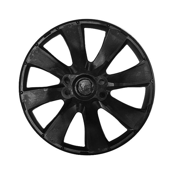 Calota Esportiva aro 13 Prime Prata emblema Peugeot Preto