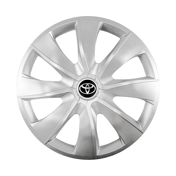 Calota Esportiva aro 14 Prime Prata emblema Toyota