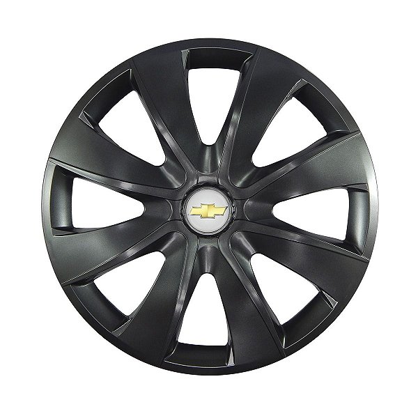 Calota Esportiva aro 14 Prime Grafite Emblema GM Prata