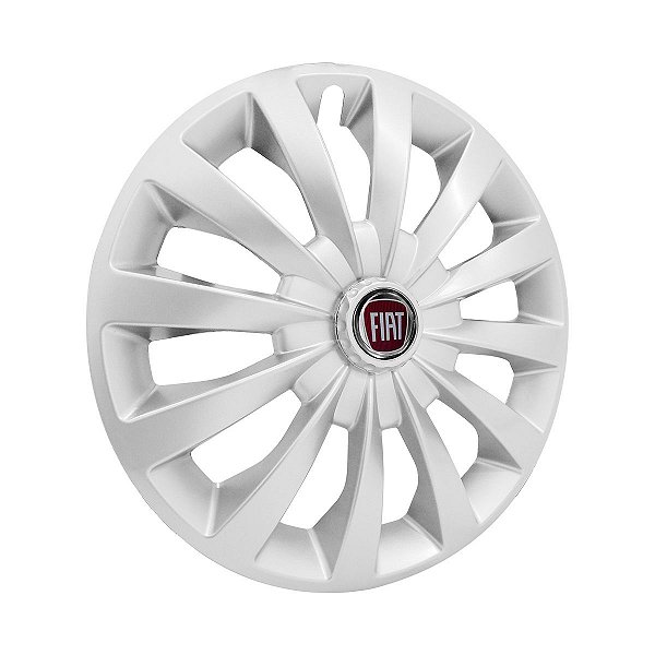 Calota Esportiva aro 13 Passat CC Prata emblema Fiat Vermelho