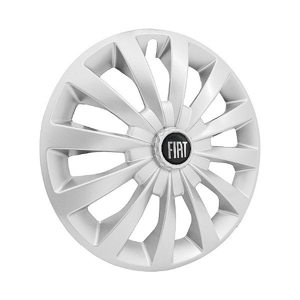 Calota Esportiva aro 13 Passat CC Prata emblema Fiat Preto
