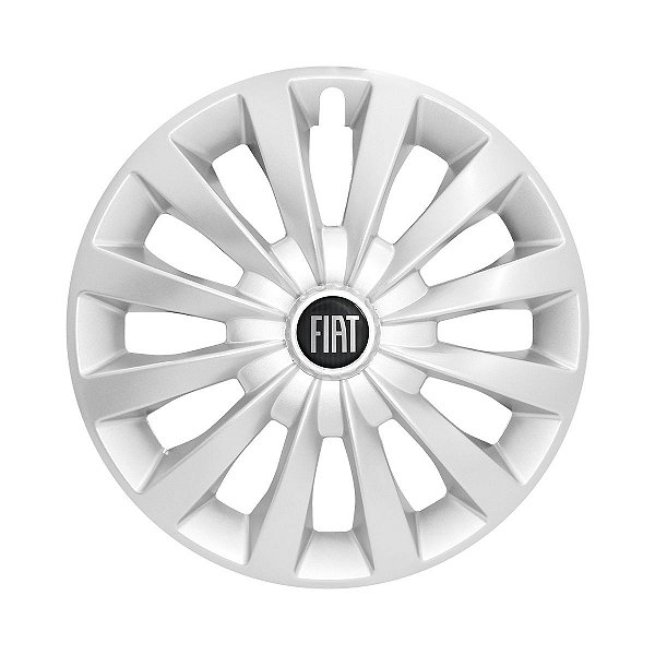 Calota Esportiva aro 13 Passat CC Prata emblema Fiat Preto