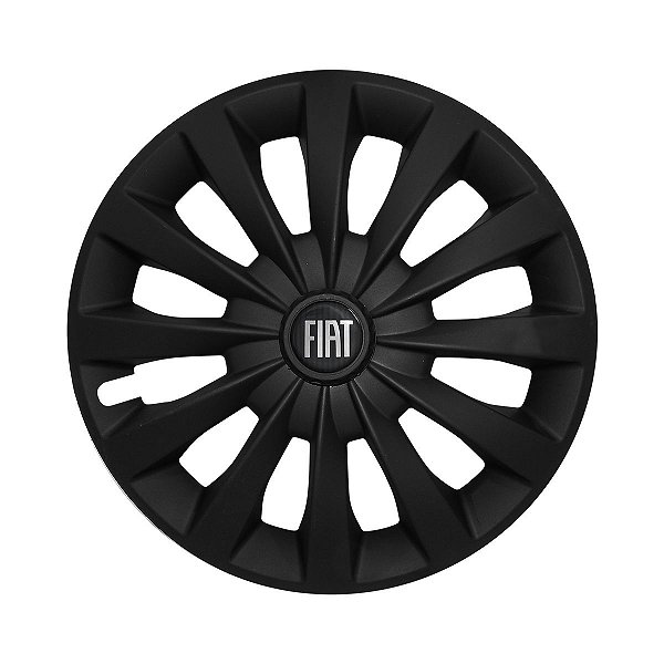 Calota Esportiva aro 13 Passat CC Preta Fosca emblema Fiat Preto