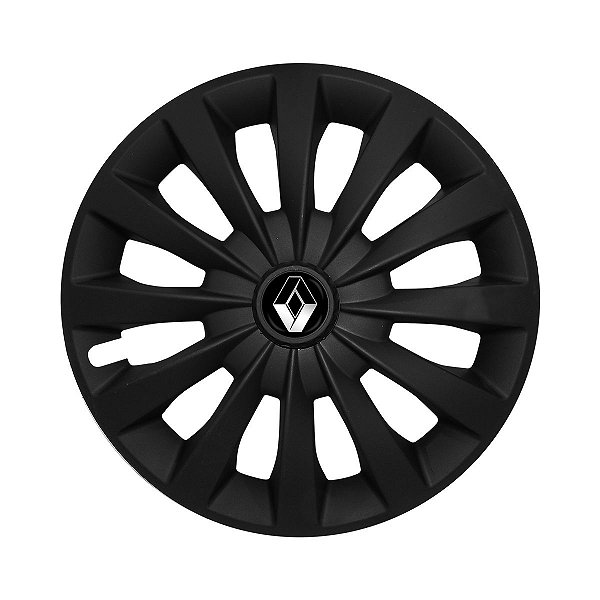 Calota Esportiva aro 13 Passat CC Preta Fosca emblema Renault preto