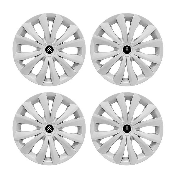 Jogo Calota Aro 14 Citroen C3 e C4 2014/2015 Prata
