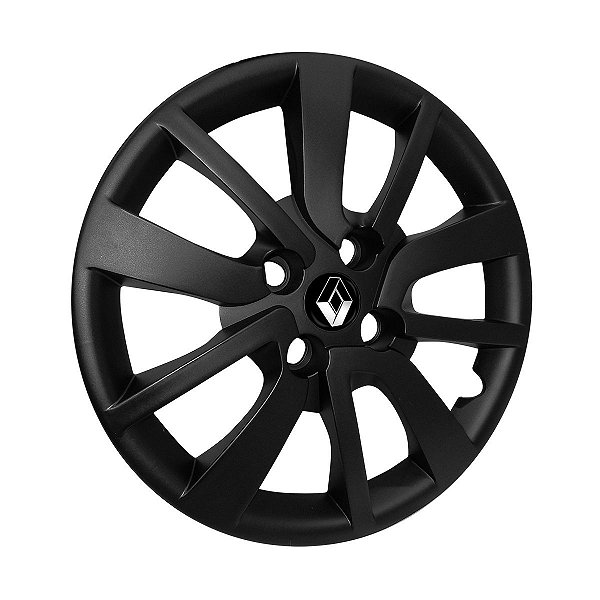 Calota Aro 15 Renault Sandero Logan 2014/2020 Preta Fosca