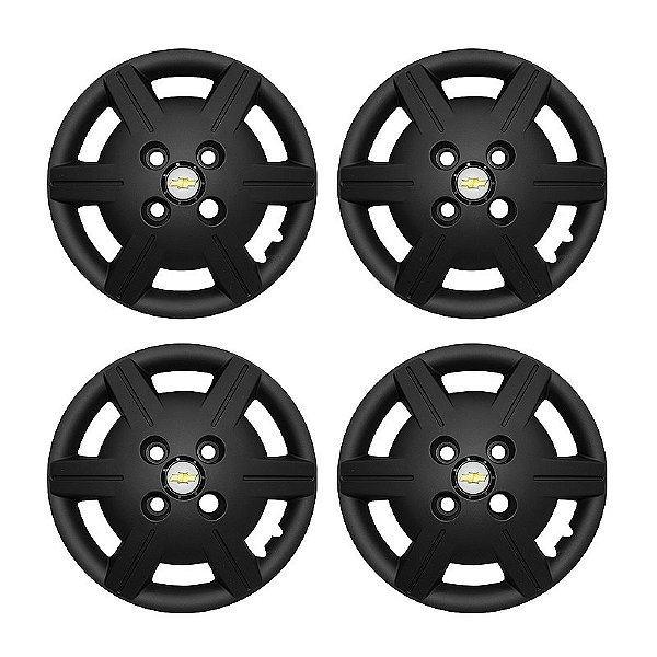 Jogo Calota Aro 13 Chevrolet Corsa Classic 2012/2015 Preta Fosca