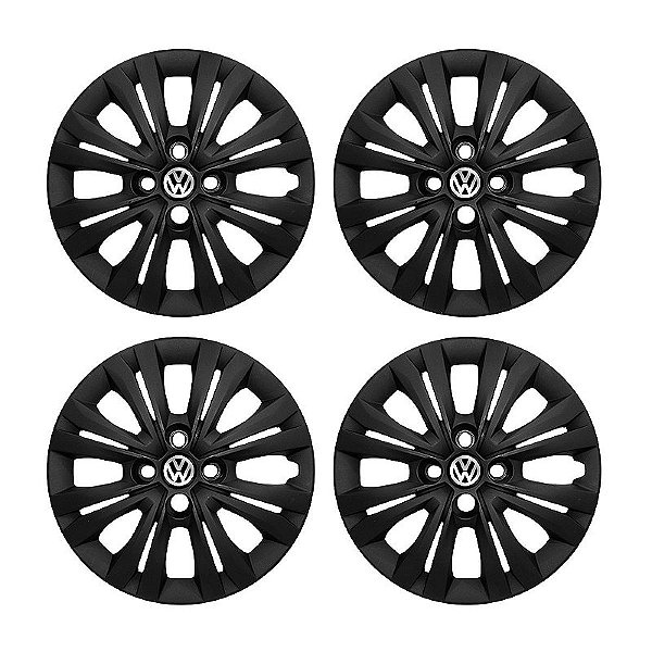 Jogo Calota aro 14 VW Gol G7 modelo 2017/2018 Preta Fosca