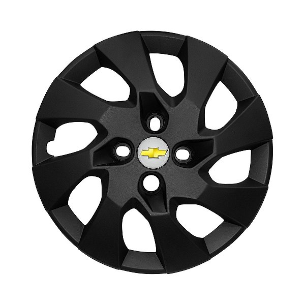 Calota aro 14 Chevrolet modelo Onix Prisma Preta fosca
