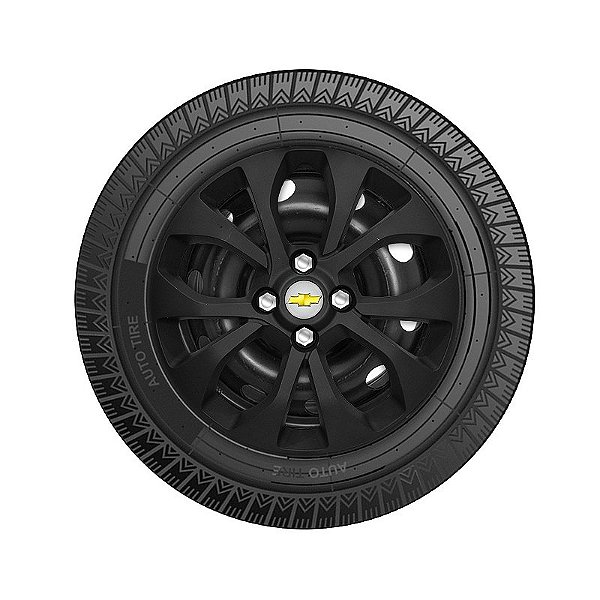 Jogo Calota aro 14 Chevrolet Onix Prisma 2017/2019 Preta Fosca