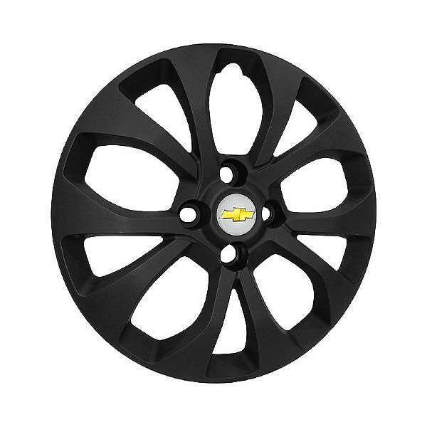 Jogo Calota aro 15 Chevrolet Onix Prisma 2017/2019 Preta Fosca