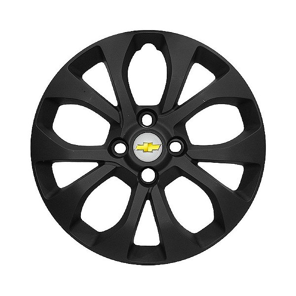 Calota aro 15 Chevrolet Onix Prisma 2017/2019 Preta Fosca