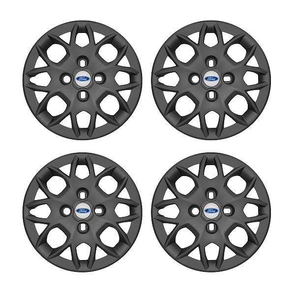 Jogo Calota Aro 14 Ford Ka+ Ka Sedan 2015/2018 grafite fosca