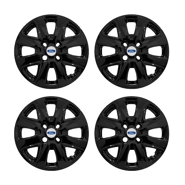 Jogo Calota Aro 14 Ford Ka+ Ka 2015/2018 preta brilhante