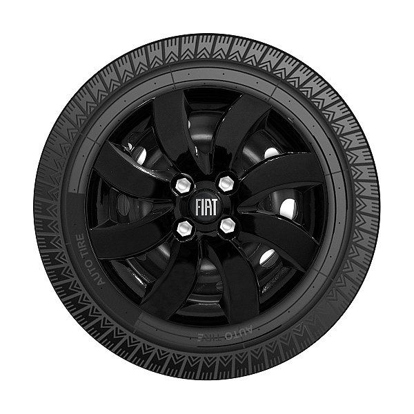 Calota Aro 14 Fiat Palio 2012 Até 2018 Preta Brilhante