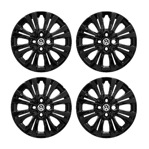 Jogo Calota aro 14 VW Gol G7 Modelo 2017/18 Preta Brilhante