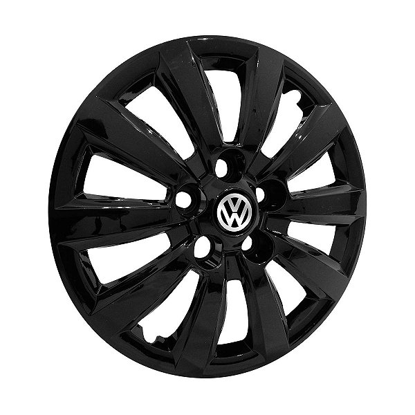Calota Aro 14 Vw Fox Polo 2014 2015 Preta Brilhante