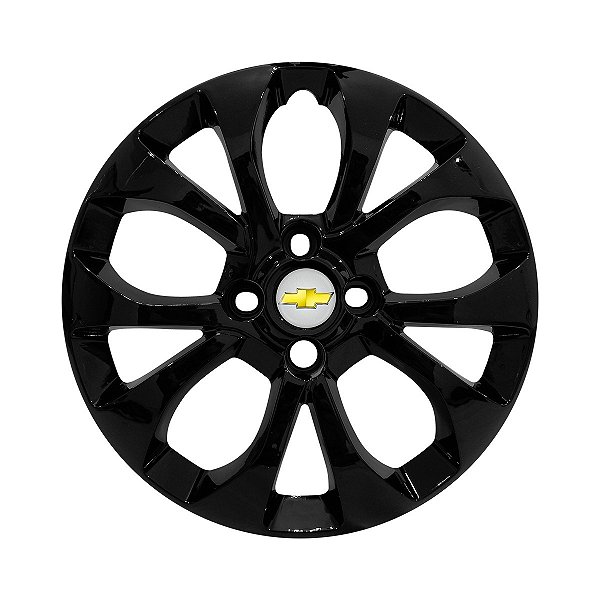 Calota aro 14 Chevrolet Onix Prisma 2017/2019 Preta Brilhante