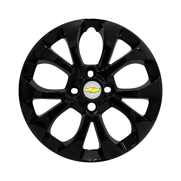 Calota aro 15 Chevrolet Onix Prisma 2017/2019 Preta Brilhante