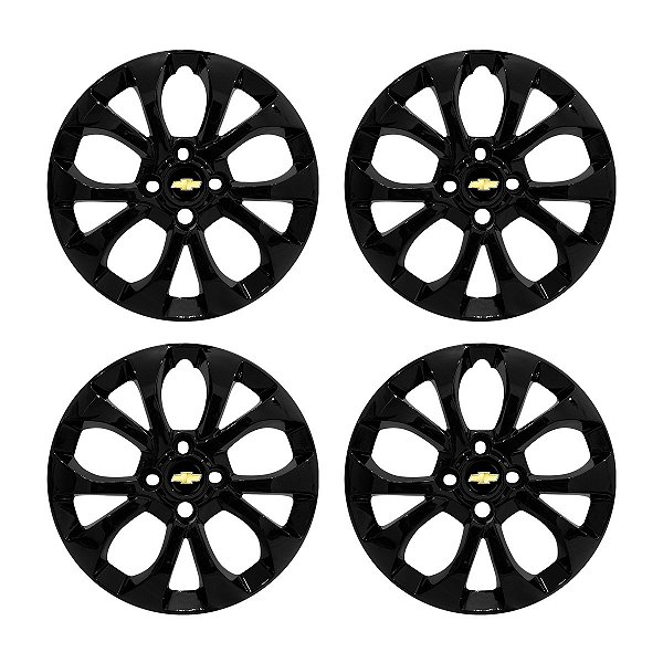 Jogo Calota aro 15 Chevrolet Onix Prisma 2017/2019 Preta Brilhante