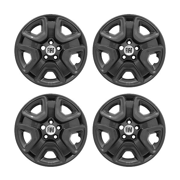 Jogo Calota aro 16 Fiat Toro 2021/2022 grafite brilhante