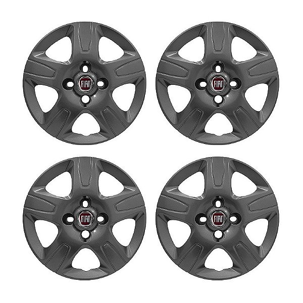 Jogo Calota aro 14 Fiat Strada 2013/2020 grafite brilhante