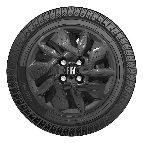 Calota Aro 14 Fiat Argo 2017 Até 2020 Grafite Brilhante