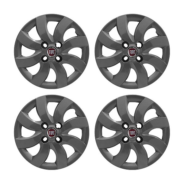 Jogo Calota aro 14 Fiat Palio Attractive 2012/2013 grafite brilhante