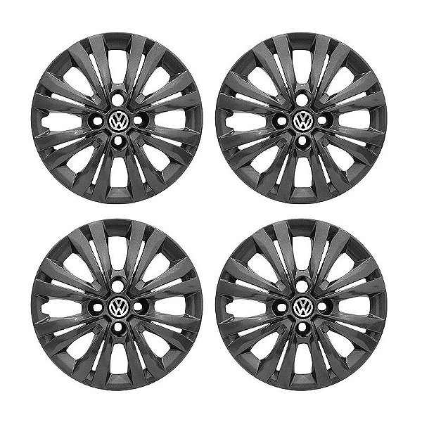 Jogo Calota aro 14 VW Gol G7 Modelo 2017/18 Grafite Brilhante