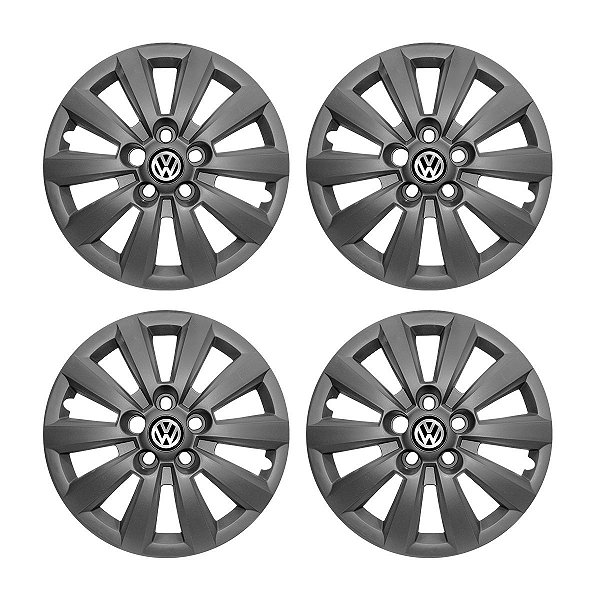 Jogo Calota Aro 14 Vw Fox/Polo 2014/2015 Grafite Fosca