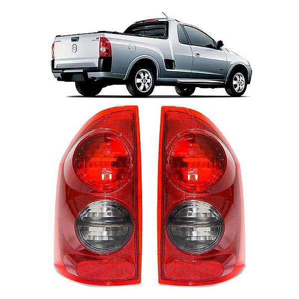 Par Lanterna traseira Chevrolet Montana 2003/2010 Rubi/Fumê