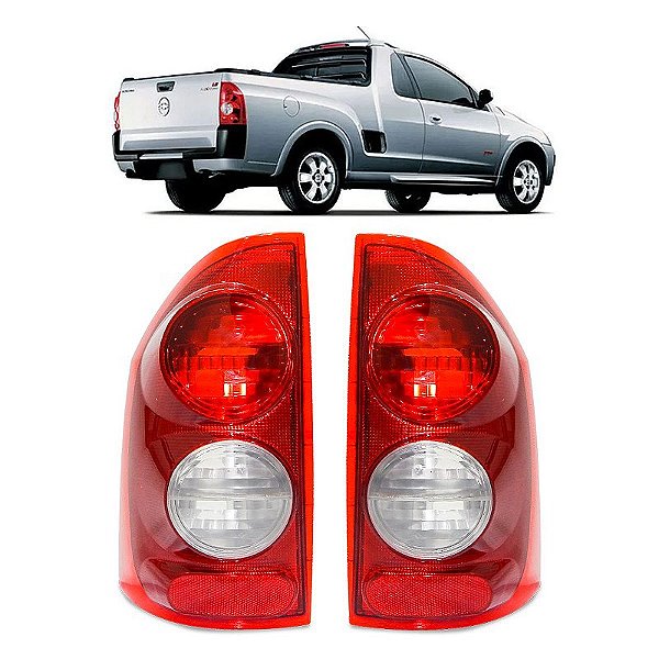 Par Lanterna traseira Chevrolet Montana 2003/2010 Rubi/Cristal