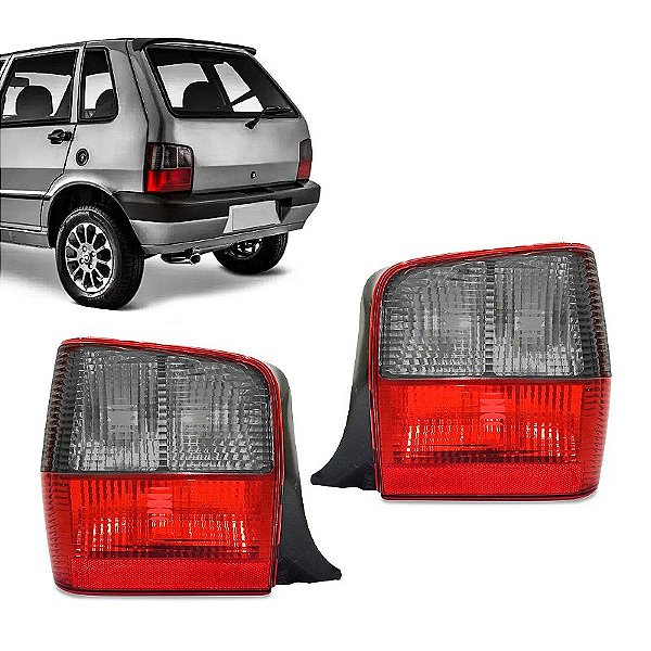 Par Lanterna traseira Fiat Uno 2004 a 2010 Rubi/Fumê