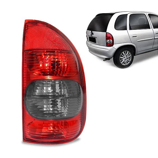 Lanterna Traseira Corsa Hatch 4 Portas Wagon Pick-up 2000 Até 2004 Rubi Ré Fumê Bolha