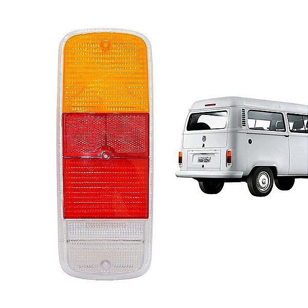 Lente traseira VW Kombi 1976 a 2012 Tricolor Âmbar